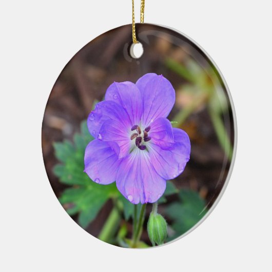 Paars Geranium Circle Ornament (Links)