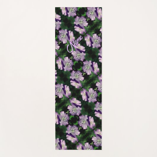 Paars Geranium Flower Pattern, gepersonaliseerd Yogamat (Voorkant)
