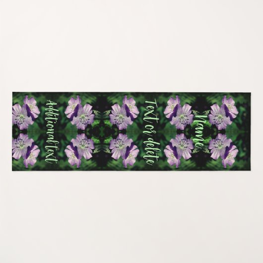 Paars-geraniumventilator, Abstract gepersonaliseer Yogamat (Voorkant (horizontaal))