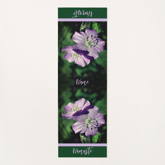  Paars-geraniumventilator gepersonaliseerd Yogamat (Voorkant)