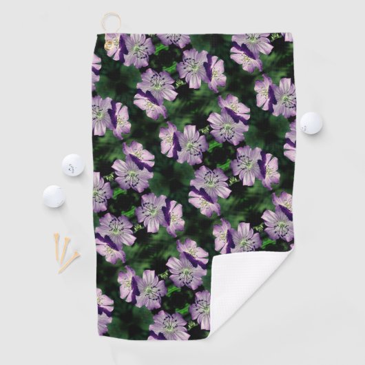  Paars-geraniumventilator Golfhanddoek (Insitu)