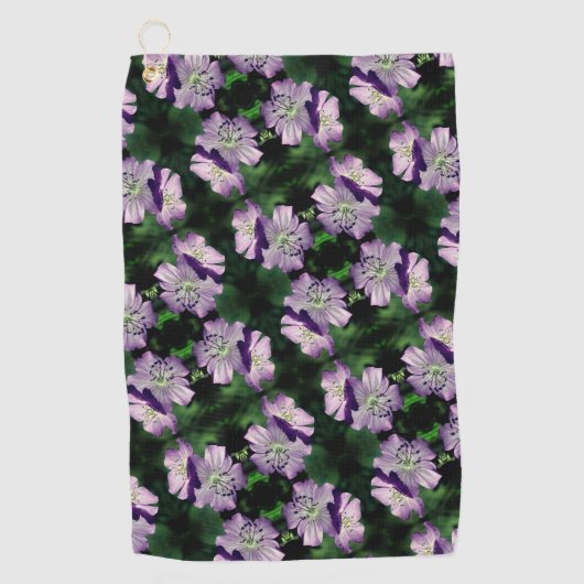  Paars-geraniumventilator Golfhanddoek (Voorkant)