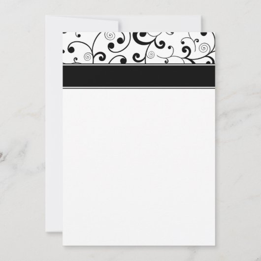 Paars Gerbera Daisy Black Scroll Vrijgezellenfeest Kaart (Achterkant)