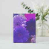 Paars Gerbera Daisy Flower Photo Art Briefkaart (Staand voorkant)