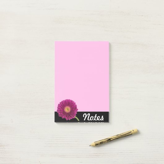 Paars Gerbera Daisy Note Pad (Op bureau)
