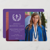 Paars geregistreerd verpleegkundige Asclepius Afst Aankondiging (Voorkant / Achterkant)