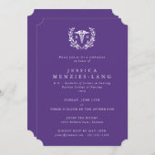 Paars geregistreerde verpleegster Caduceus+Laurel Kaart (Voorkant / Achterkant)