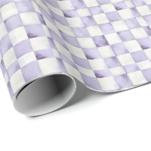 Paars geruit decoratief cadeaupapier