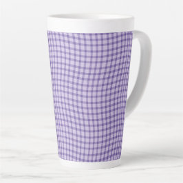Paars geruit geruit naadloos patroon latte mok