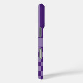 Paars Geruit Gestreept Gepersonaliseerd Case-Mate iPhone Case (Achterkant / Rechts)