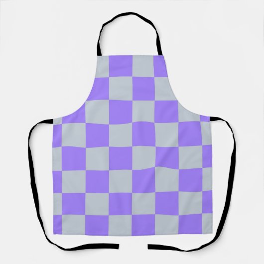 Paars geruit gingham patroon schort (Voorkant)