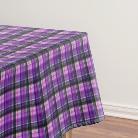 Paars geruit tartan ontwerp, tafelkleed (Voorbeeld)