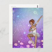 Paars geschilde Bokeh Bubbles Ballerina Briefkaart (Voorkant / Achterkant)