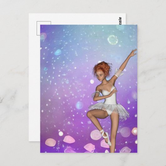 Paars geschilde Bokeh Bubbles Ballerina Briefkaart (Voorkant / Achterkant)