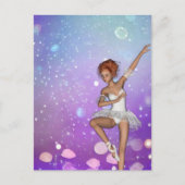 Paars geschilde Bokeh Bubbles Ballerina Briefkaart (Voorkant)