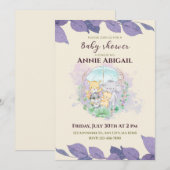 Paars geslacht neutraal Baby shower Kaart (Voorkant / Achterkant)