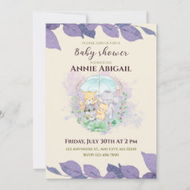 Paars geslacht neutraal Baby shower Kaart
