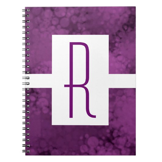 Paars gespikkeld monogram notitieboek (Voorkant)