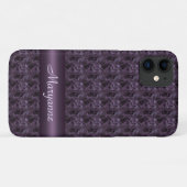 Paars gesteente met stone band design Case-Mate iPhone case (Achterkant (horizontaal))