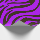 Paars gestreept dierlijk drukpatroon cadeaupapier (Hoek)