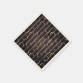 Paars gestreept gouden maanpatroon gotisch vintage servet (Hoek)