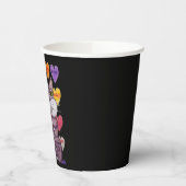 Paars gestreept kattengroen Snoep Heet Black Papieren Bekers (Links)