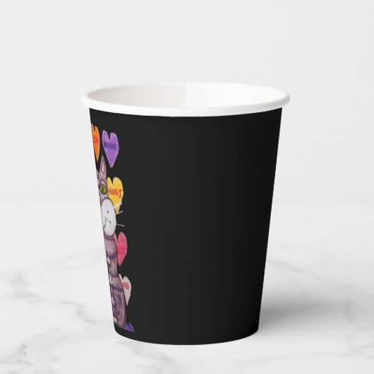 Paars gestreept kattengroen Snoep Heet Black Papieren Bekers (Links)