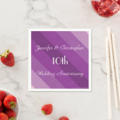 Paars gestreept Napkins, 10e Jubileum voor bruilof Servetten (Insitu)