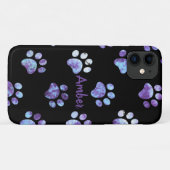 Paars getextureerd afdrukpatroon op maat Case-Mate iPhone case (Achterkant (horizontaal))