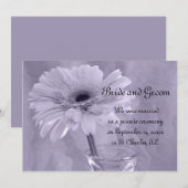 Paars getinte Daisy Marriage/Elope Announance Aankondiging (Voorkant / Achterkant)