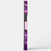 Paars getrigd met zilverglitter-monogrammen Case-Mate iPhone case (Achterkant / Rechts)