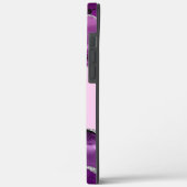 Paars getrigd met zilverglitter-monogrammen Case-Mate iPhone case (Achterkant / Links)