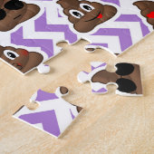 Paars gevlekte Poop Emojis Puzzle Legpuzzel (Zijkant)