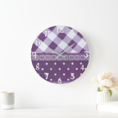 Paars, gevriesdroogd Damasloos patroon Grote Klok (Huis)