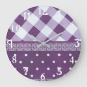 Paars, gevriesdroogd Damasloos patroon Grote Klok (Voorkant)