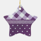 Paars, gevriesdroogd Damasloos patroon Keramisch Ornament (Voorkant)