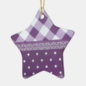 Paars, gevriesdroogd Damasloos patroon Keramisch Ornament (Links)