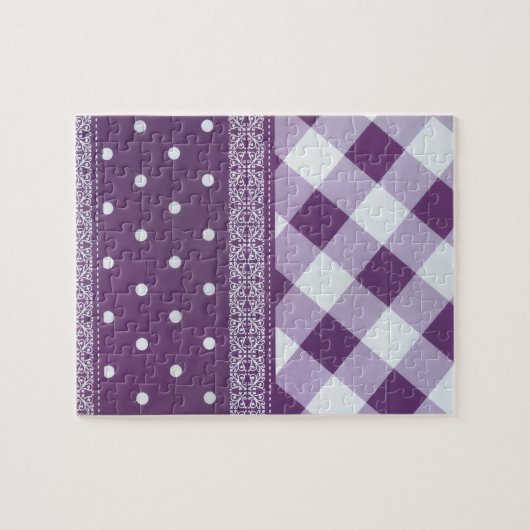 Paars, gevriesdroogd Damasloos patroon Legpuzzel (Horizontaal)