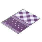 Paars, gevriesdroogd Damasloos patroon Notitieboek (Linkerzijde)