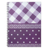 Paars, gevriesdroogd Damasloos patroon Notitieboek (Voorkant)