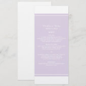 Paars gewoon Elegant Wedding Menu (Voorkant / Achterkant)