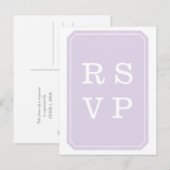 Paars gewoon Elegant Wedding RSVP Briefkaart (Voorkant / Achterkant)