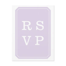 Paars gewoon Elegant Wedding RSVP Briefkaart