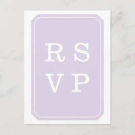Paars gewoon Elegant Wedding RSVP Briefkaart