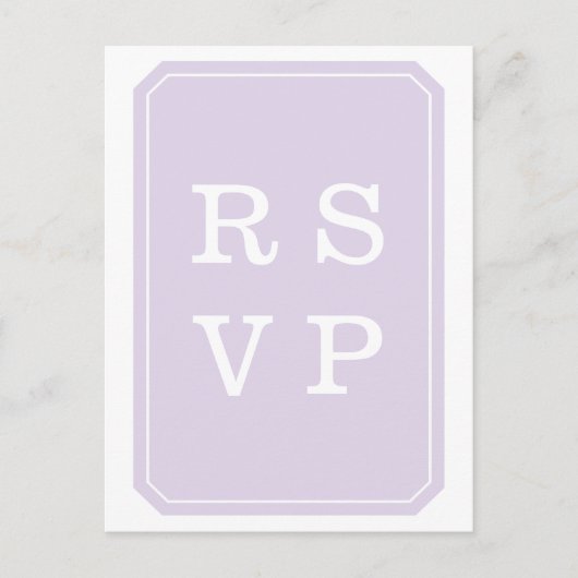 Paars gewoon Elegant Wedding RSVP Briefkaart (Voorkant)