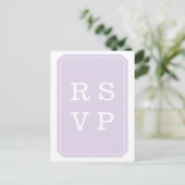 Paars gewoon Elegant Wedding RSVP Briefkaart (Staand voorkant)