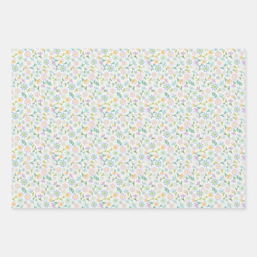 Paars Gingham en Bloemen Inpakpapier Sh (Voorkant 2)