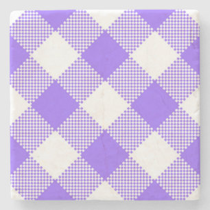 Paars Gingham Gingham Checked Square Onderzetter