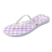 Paars Gingham Monogram Teenslippers (Schuin)