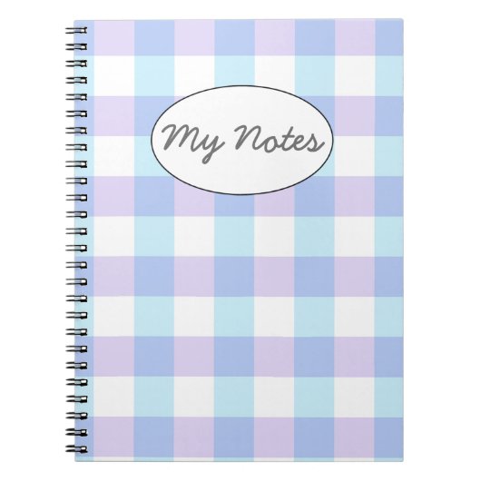 Paars Gingham Notitieboek (Voorkant)